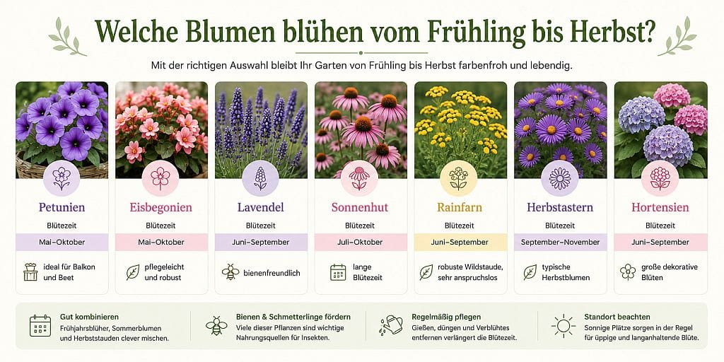 Blumen von Frühling bis Herbst Übersicht der beliebtesten Gartenblumen nach Jahreszeiten