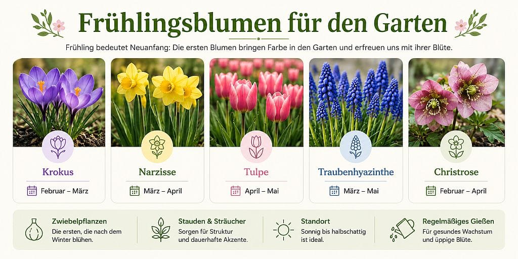 Frühlingsblumen im Garten Übersicht der beliebtesten Frühblüher
