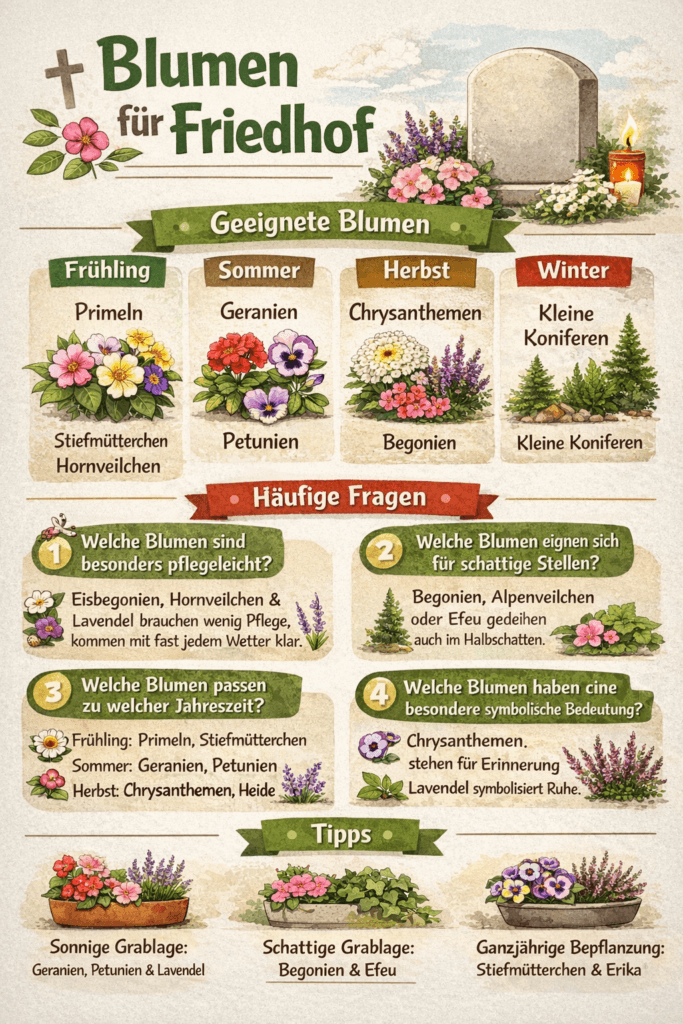 Beliebte Blumen für Friedhof
