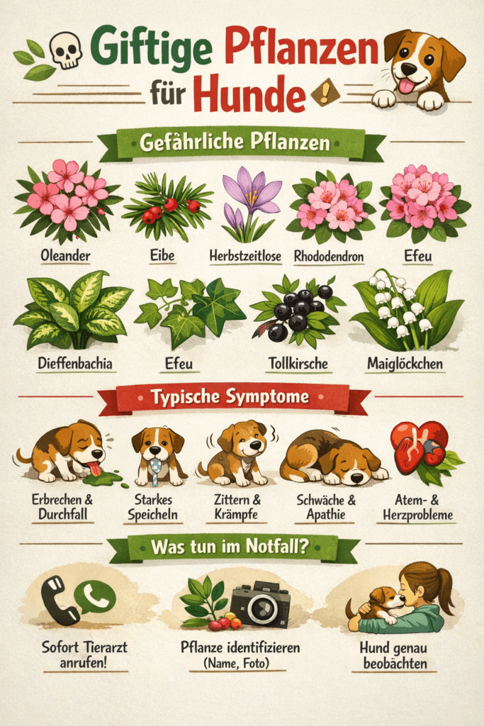 Giftige Pflanzen für Hunde und Vergiftungssymptome
