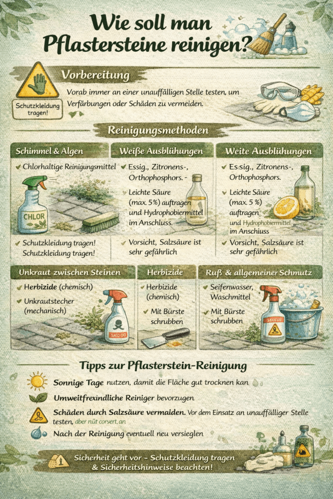 Pflastersteine reinigen - Tipps und Infos