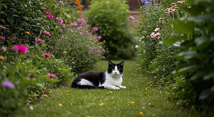 katzenfreundlicher garten mit pflanzen