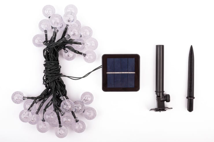 Solar Lichterkette für Draußen mit Solarstrom und Accessoires
