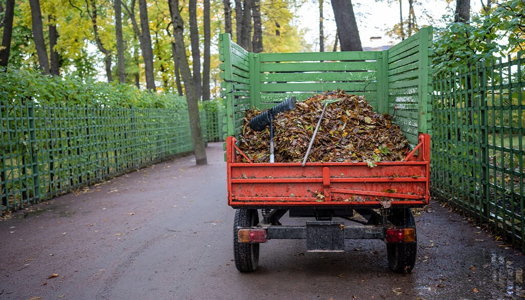 Gartenanhänger im Garten