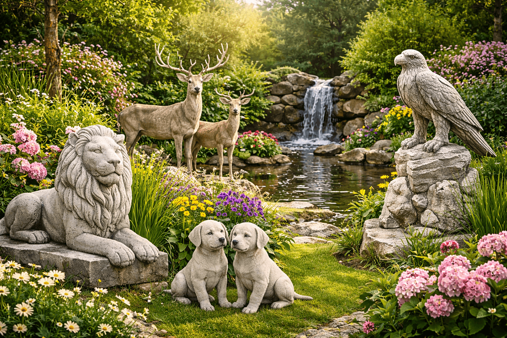 Tierskulpturen im Garten